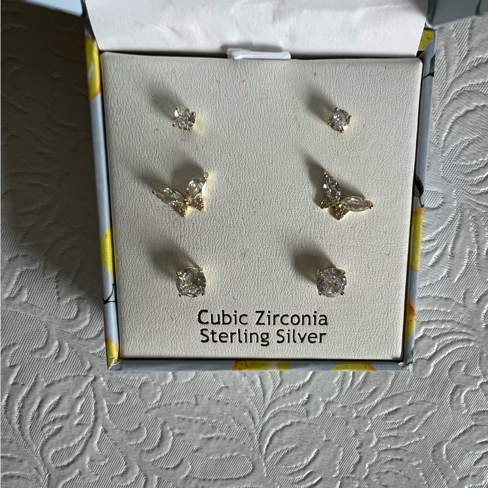 Rachel Ashwell gold toned 3 pair of stud earrings
